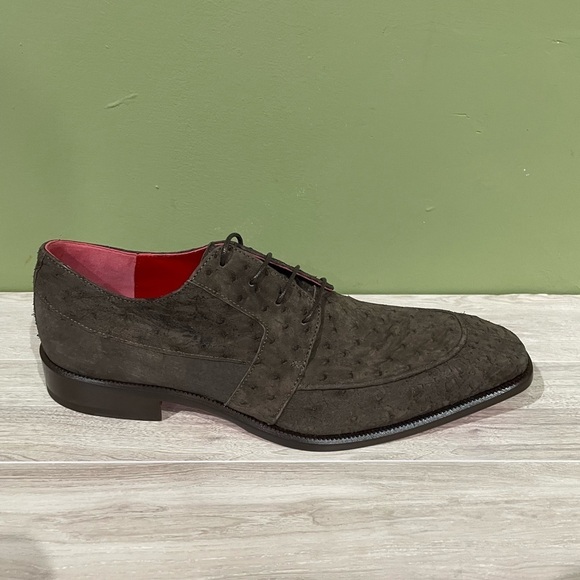 Finnex Italy dress shoes genuine ostrich brown Oxford main image 4